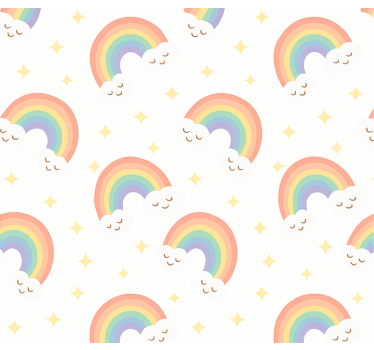 Carta da parati cameretta arcobaleno bambini - TenStickers