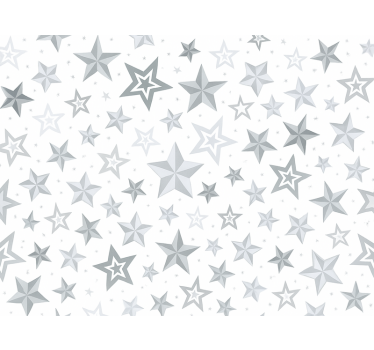 Carta da parati cameretta motivo stelle argento - TenStickers
