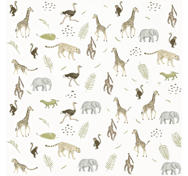 Carta da parati cameretta animali della savana - TenStickers