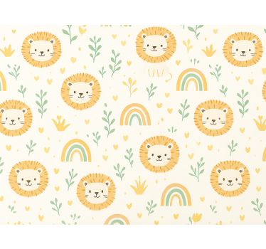 Carta da parati cameretta arcobaleno e leoni - TenStickers