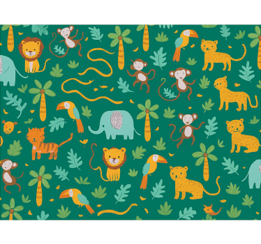 Carta da parati cameretta design giungla semplice bambini - TenStickers