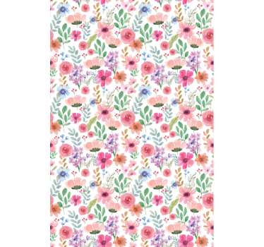 Carta da parati floreale multicolore - TenStickers