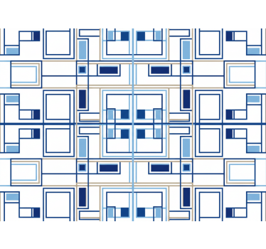 Carta da parati quadrati forme geometriche blu - TenStickers