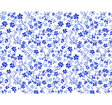 Carta da parati floreale fiori di ciliegio blu - TenStickers