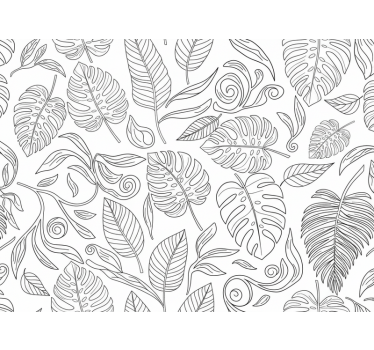 Carta da parati moderna botanica bianco e nero - TenStickers