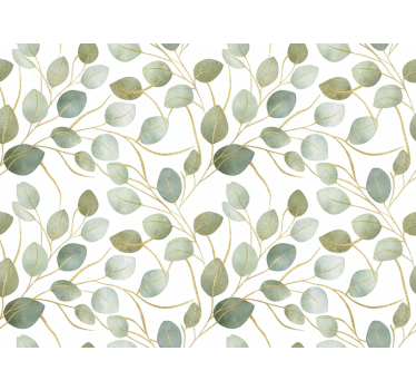 Carta da parati foglie eucalipto oro lucido - TenStickers