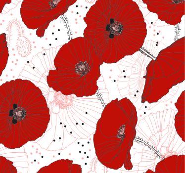 Carta da parati con fiori rossi - TenStickers