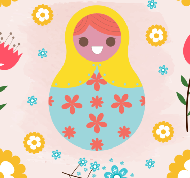 Carta da parati Bellissimo motivo matrioska - TenStickers