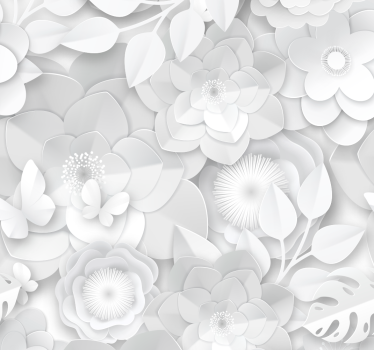 Carta da parati 3D con fiori effetto - TenStickers