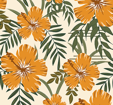 Carta da parati camera natura fiori geometrici - TenStickers