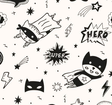 Carta da parati bambini i modelli di fumetti di supereroi - TenStickers