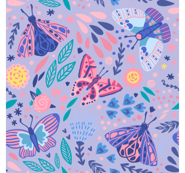 carta da parati con farfalle colorate - TenStickers