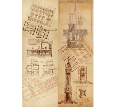 Costruzione di carta da parati vintage - TenStickers