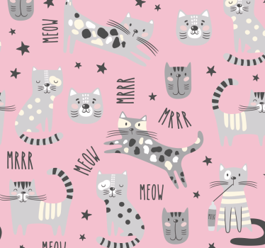 Carta da parati con animali Gatti alla moda - TenStickers