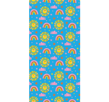 Carta da parati cameretta arcobaleni giocosi - TenStickers