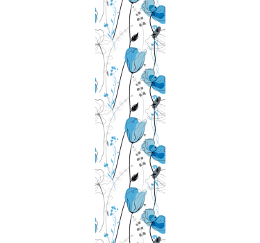 Carta da parati floreale eleganza floreale blu - TenStickers