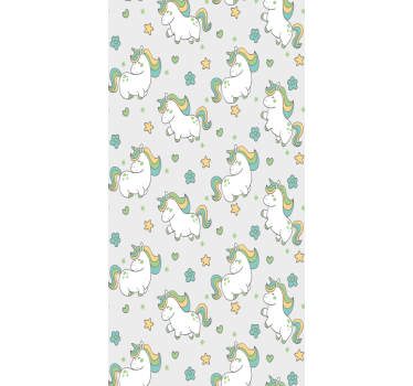 Carta da parati cameretta fantasia di unicorno - TenStickers