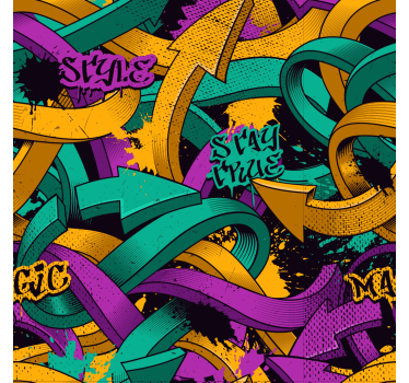 Carta da parati per ragazzi frecce di graffiti realistici - TenStickers