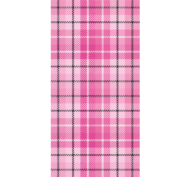 Carta da parati quadrati motivo scozzese rosa - TenStickers