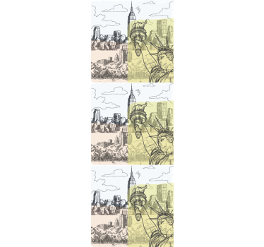 Carta da parati città disegno di schizzo urbano - TenStickers