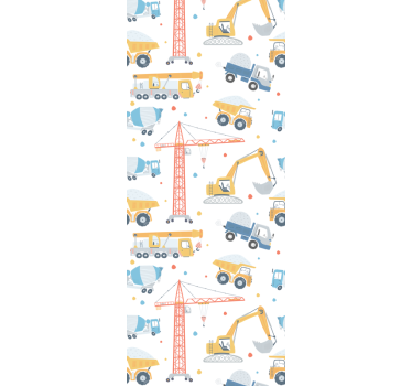 Carta da parati cameretta motivi di costruzione - TenStickers