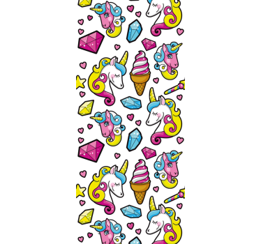 Carta da parati cameretta motivo fantasy unicorno - TenStickers