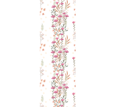 Carta da parati floreale strisce verticali floreali - TenStickers
