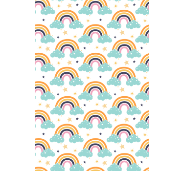 Carta da parati cameretta cielo stellato arcobaleno - TenStickers