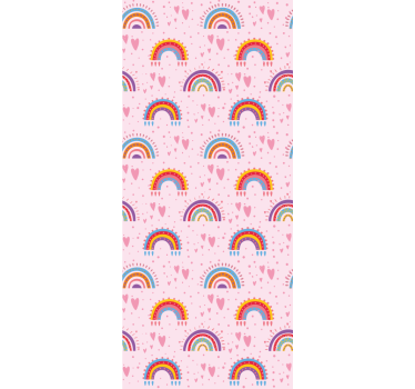Carta da parati cameretta modelli di cuori arcobaleno - TenStickers