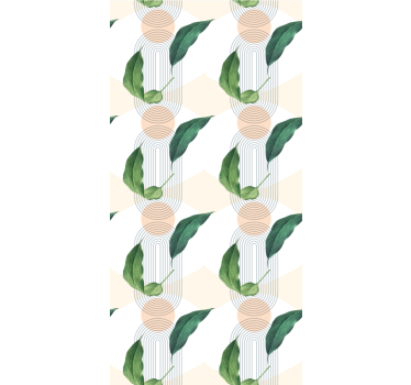Carta da parati foglie geometrico a foglia - TenStickers