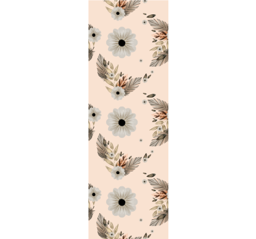 Carta da parati floreale composizione di fiori e foglie - TenStickers