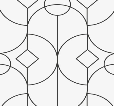 Carta da parati geometrica opera d'arte lineare grigia - TenStickers