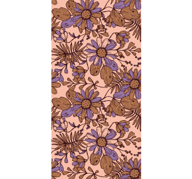 Carta da parati floreale modelli marroni in fiore - TenStickers