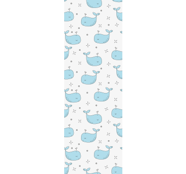 Carta da parati cameretta cuccioli di balena blu - TenStickers