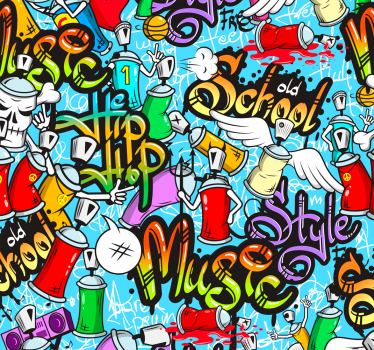 Arte carta da parati stile graffiti - TenStickers