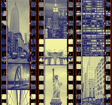 Carta da parati città urban Filmstrip Panorama - TenStickers