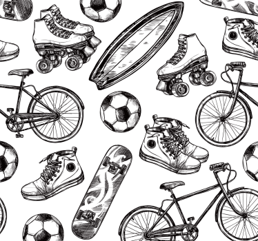 Carta da parati con articoli sportivi - TenStickers