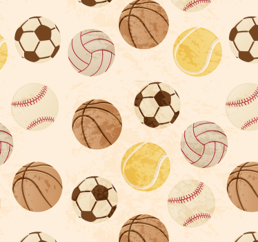 Carta da parati ragazzi con palloni stile vintage - TenStickers