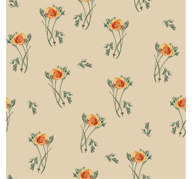 Carta da parati soggiorno fiori arancio - TenStickers