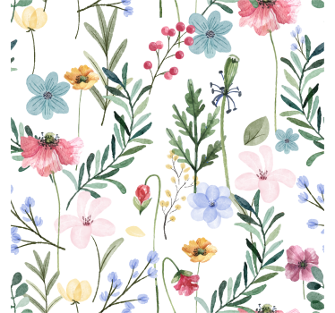 Carta da parati soggiorno fiori e piante - TenStickers