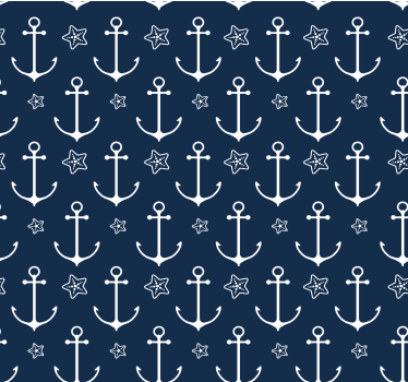 Carta da parati blu navy modello di ancoraggio - TenStickers