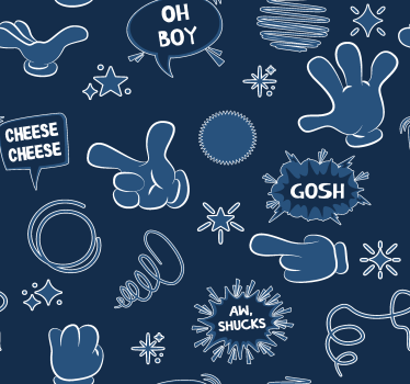 Carta da parati blu navy stile comico - TenStickers