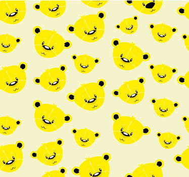 Carta da parati camera gialla modello di orsi carini - TenStickers