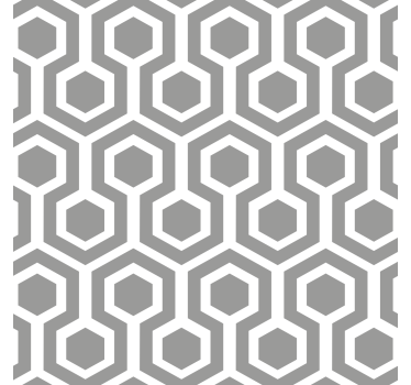 Carta da parati geometrica motivo grigio esagonale - TenStickers