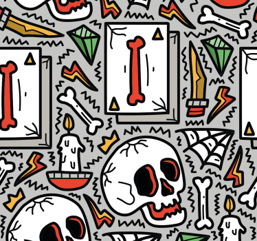 Carta da parati camera ragazzi graffiti del cranio - TenStickers