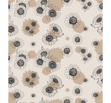 Carta da parati floreale motivo elegante beige fiorito - TenStickers