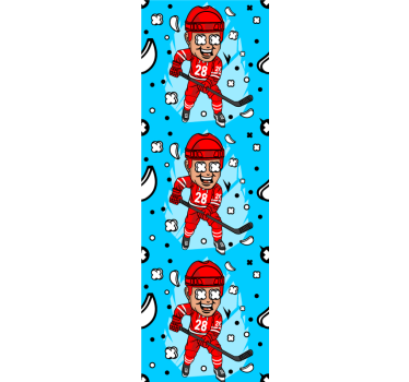 Carta da parati cameretta personaggi hockey cartoon - TenStickers