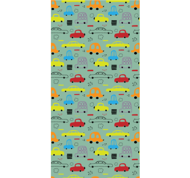 Carta da parati cameretta modello di macchinina - TenStickers