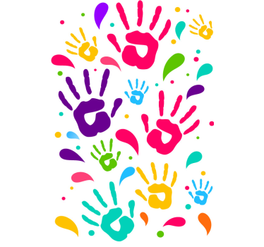 Carta da parati cameretta impronte di mani colorate - TenStickers