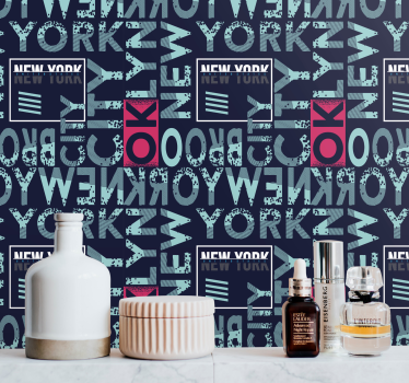 Carta da parati new york tipografia urbana - TenStickers